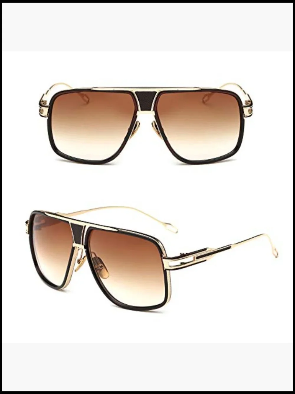 Retro Oversized Aviator Sunglasses Men UV400 Polarized Metal Frame Goggle